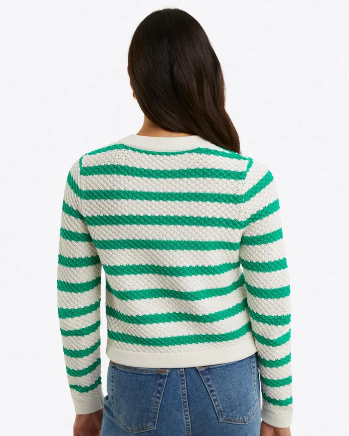 Draper James Rita Crewneck Cardigan In Cotton Women Tops
