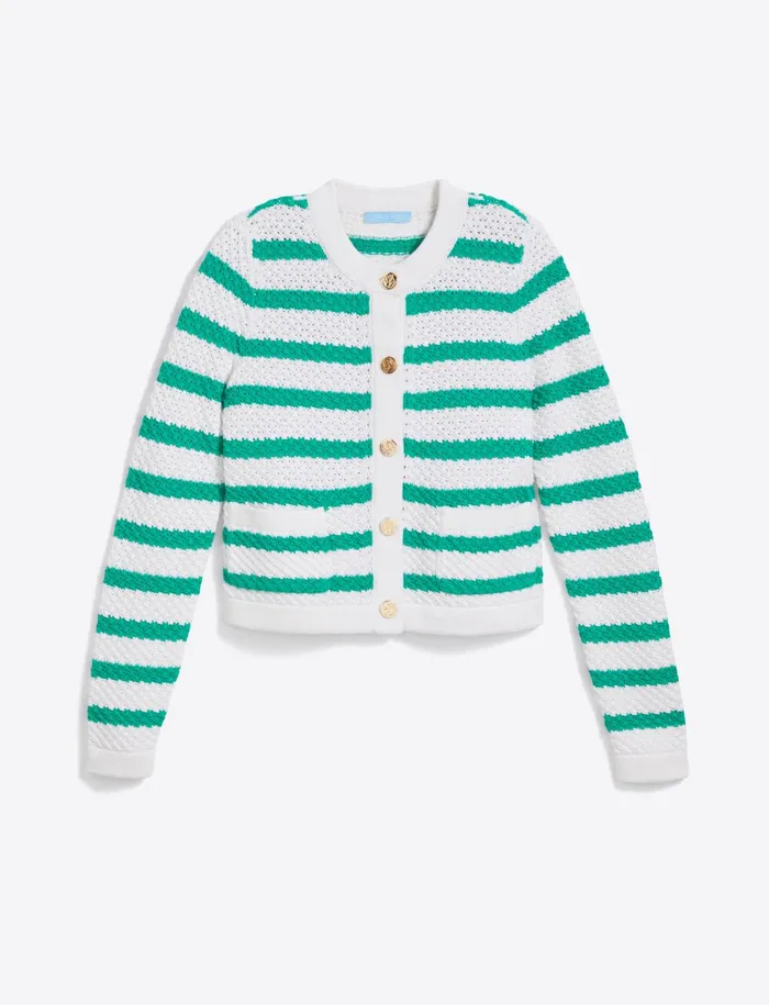 Draper James Rita Crewneck Cardigan In Cotton Women Tops