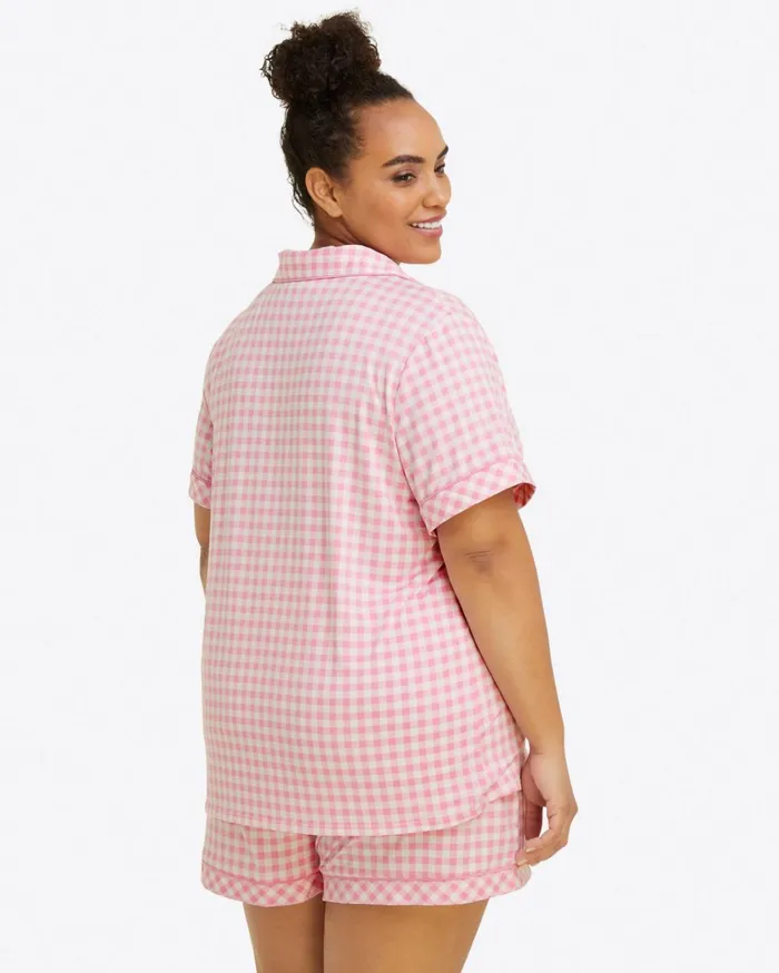 Draper James Sara Pajama Set In Light Pink Gingham Women Lounge and Pajamas