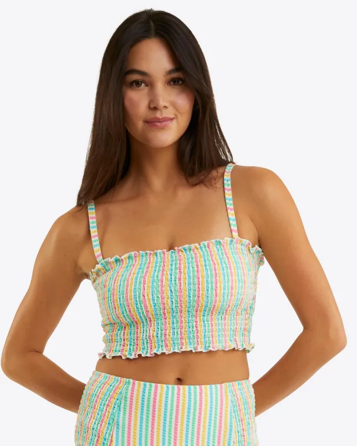 Draper James Smocked Bikini Top Women Swim