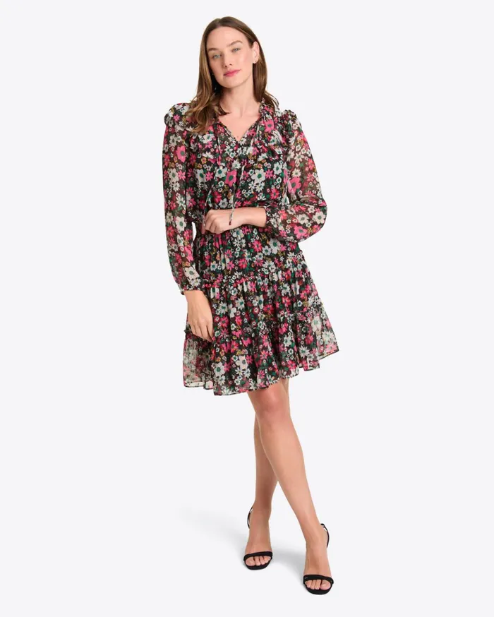 Draper James Tiered Ruffle Skirt In Amaryllis Fil Coupe Women Bottoms and Skirts