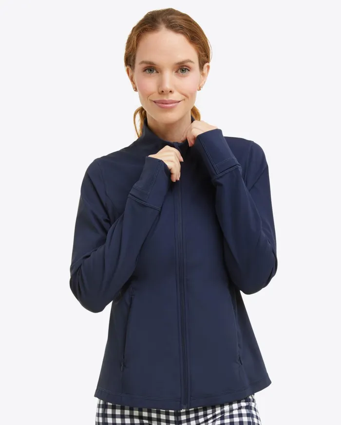 Draper James Warm Up Jacket In Navy Women Sport