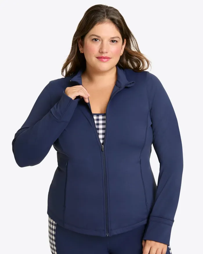 Draper James Warm Up Jacket In Navy Women Sport