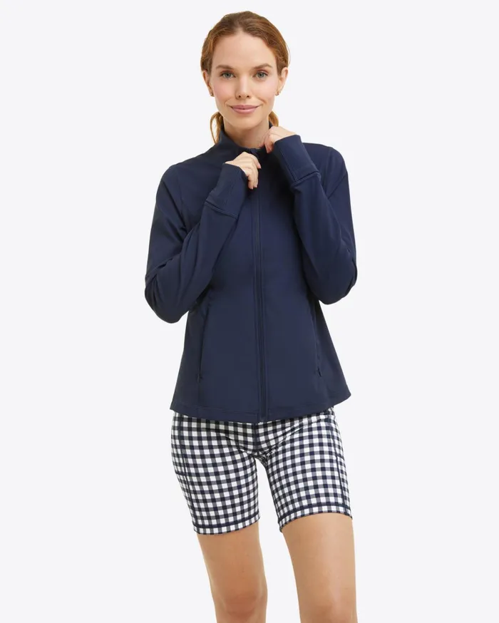 Draper James Warm Up Jacket In Navy Women Sport