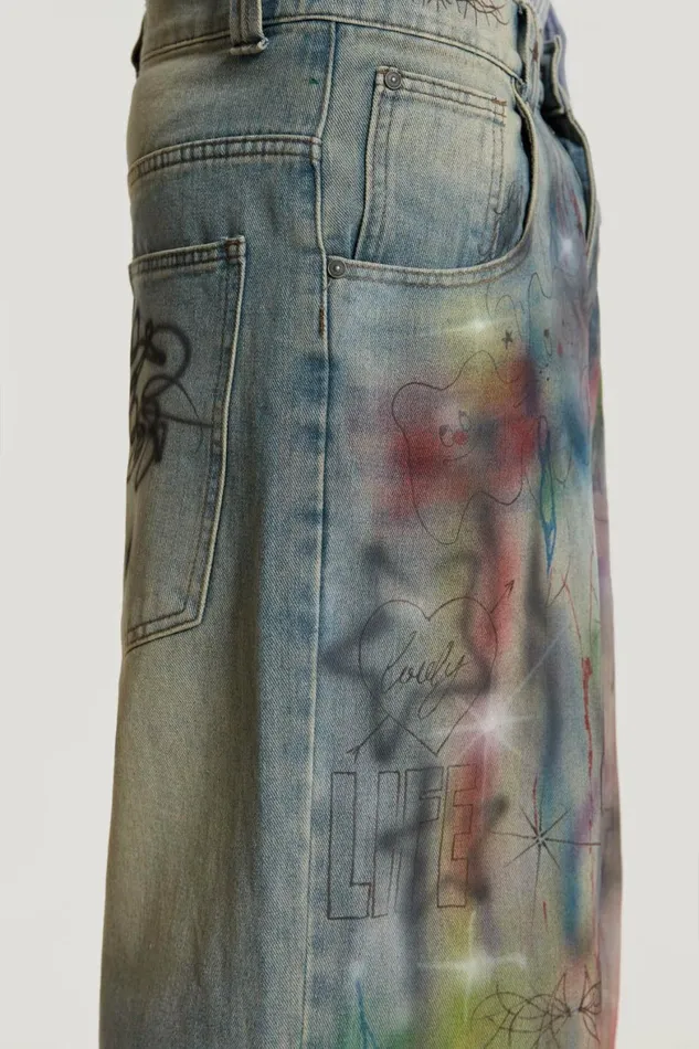 Drifting Through Space Baggy Jeans Blue Men Jaded London Baggy Jeans Drifting Through Space Baggy Jeans Blue Men Jaded London Baggy Jeans