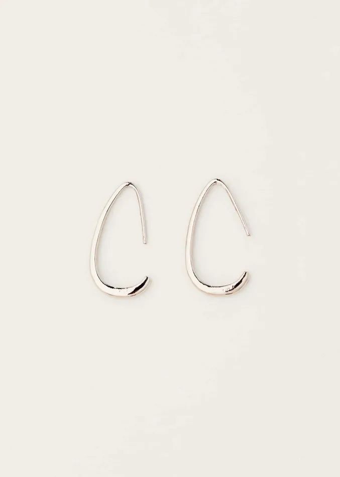 Drop Hoop Earrings Silver Women Phase Eight Jewellery