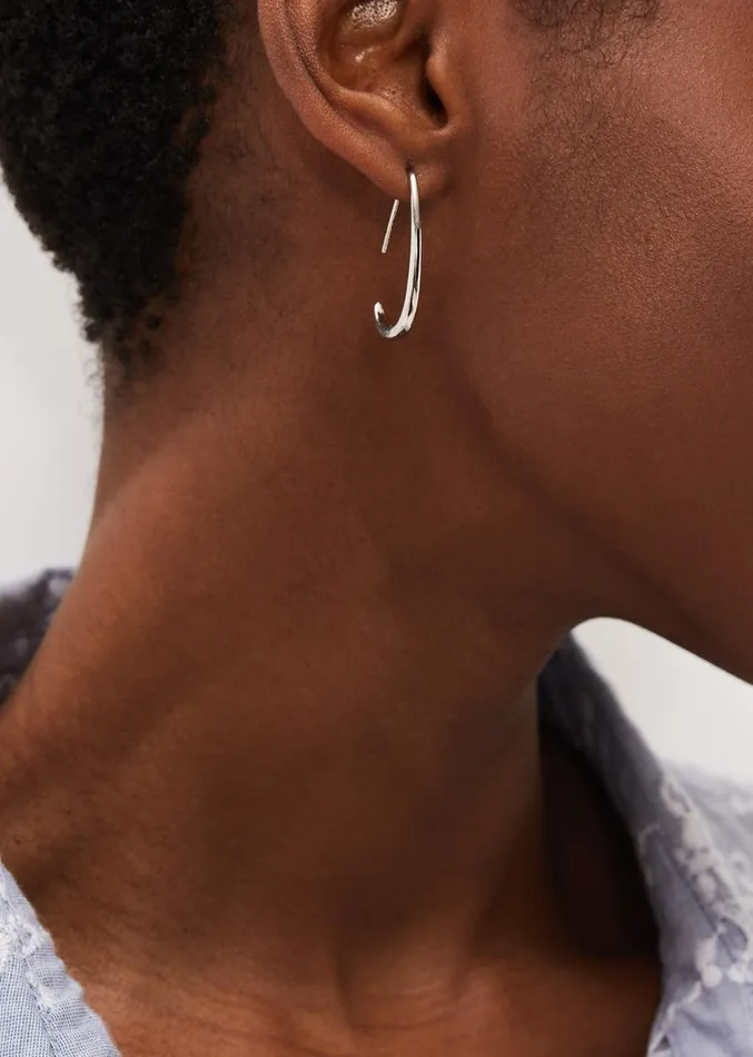 Drop Hoop Earrings Silver Women Phase Eight Jewellery