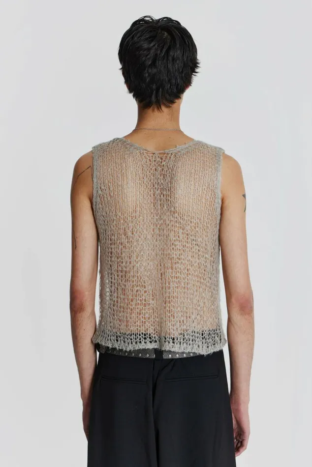 Dust Knit Tank Grey Men Jaded London Vests Dust Knit Tank Grey Men Jaded London Vests