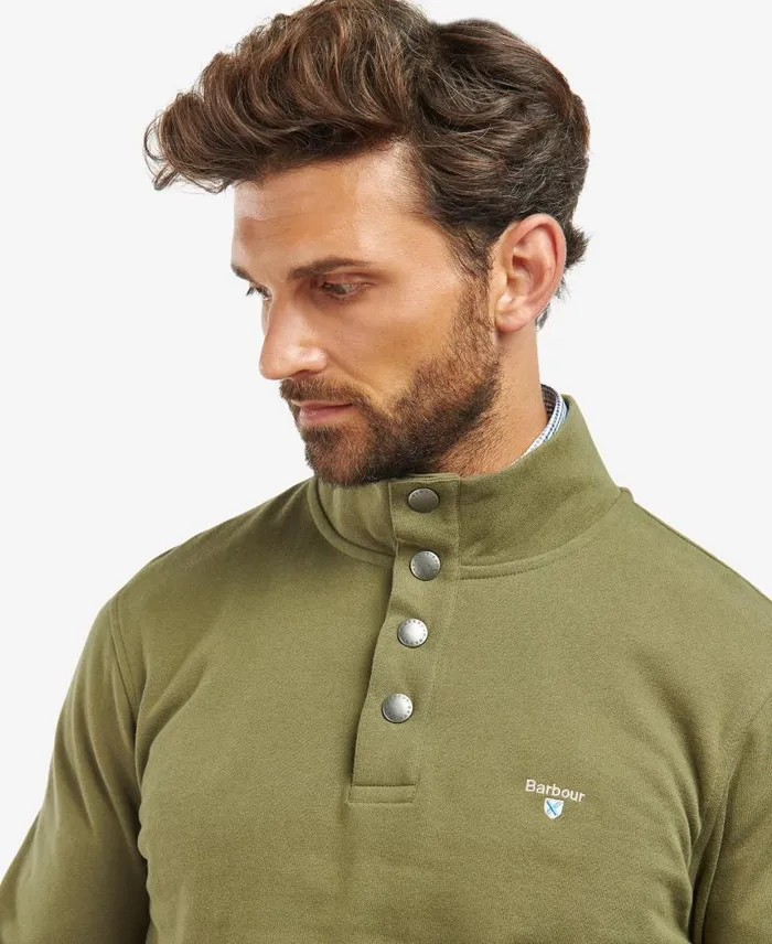 Egglescliff Sweatshirt Ivy Green Men Barbour Hoodies and Sweatshirts