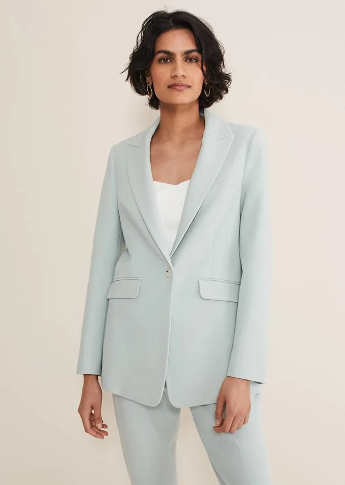 Eira Blue Blazer Eau De Nil Women Phase Eight Jackets