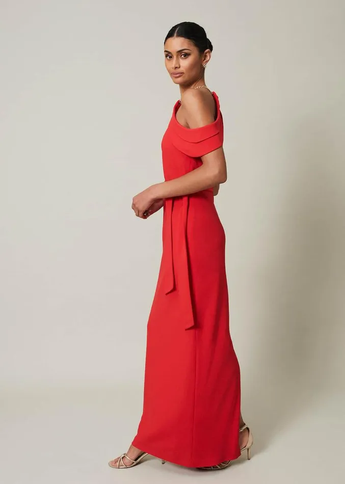 Elaine Chain Detail Maxi Dress Red Women Phase Eight Dresses