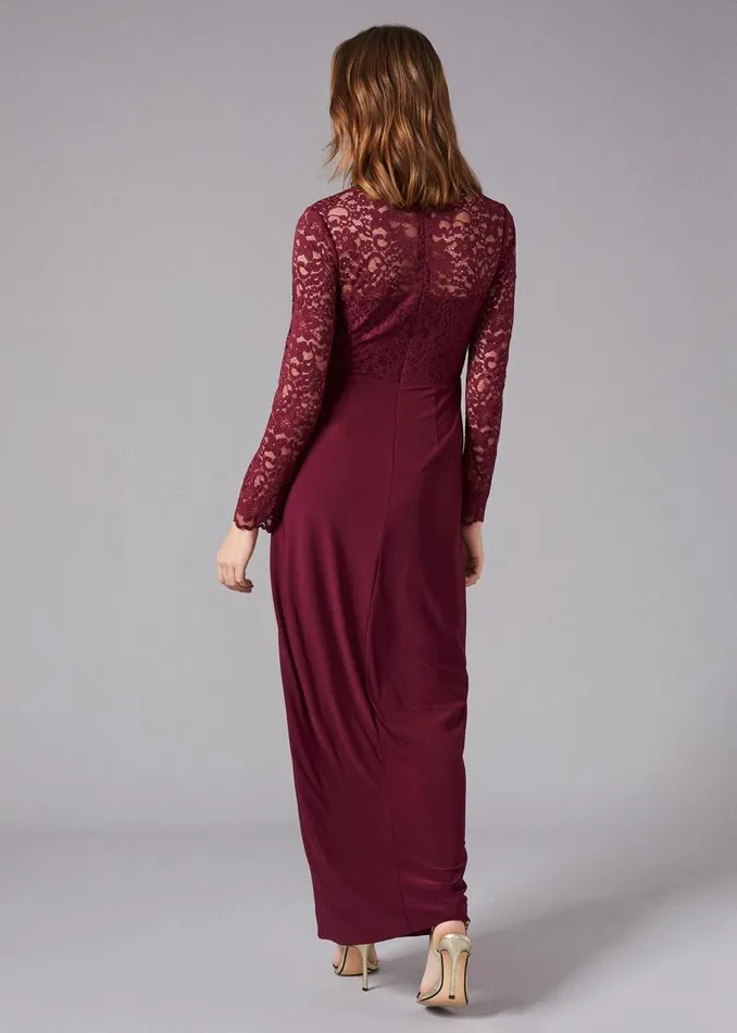Elanor Lace Maxi Dress Berry Women Phase Eight Dresses