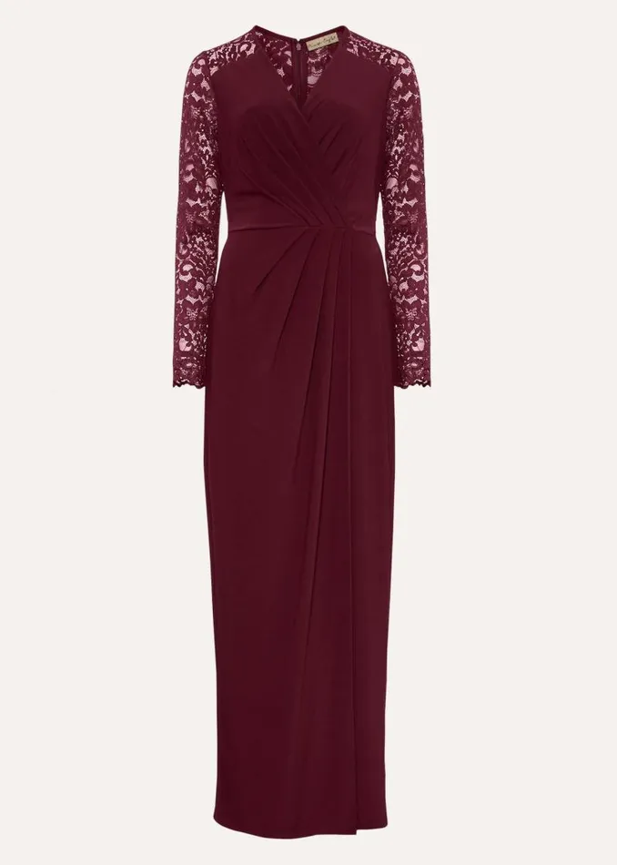 Elanor Lace Maxi Dress Berry Women Phase Eight Dresses