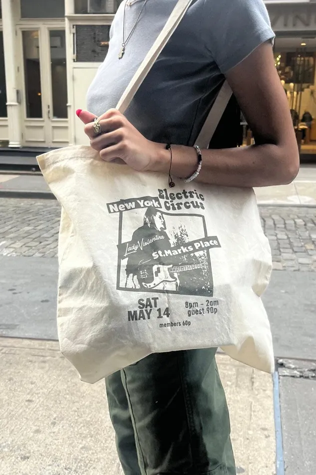 Electric Circus Tote Bag Ivory Women Brandy Melville Bags and Backpacks