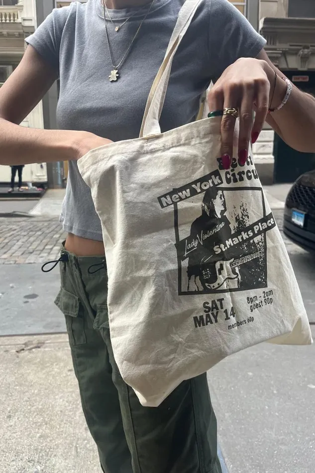 Electric Circus Tote Bag Ivory Women Brandy Melville Bags and Backpacks