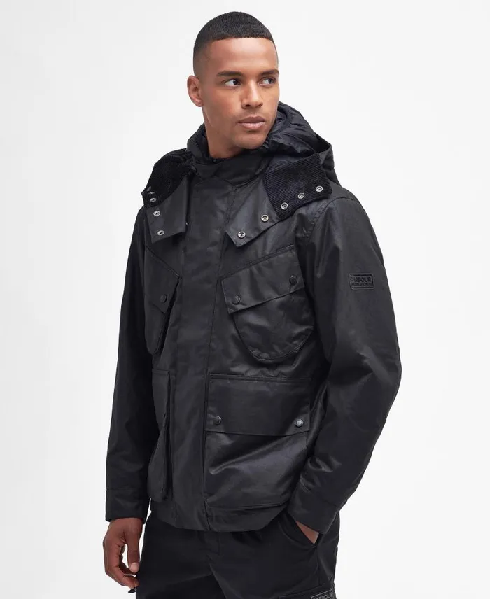 Element Waxed Jacket Classic Black Men Barbour Waxed Jackets
