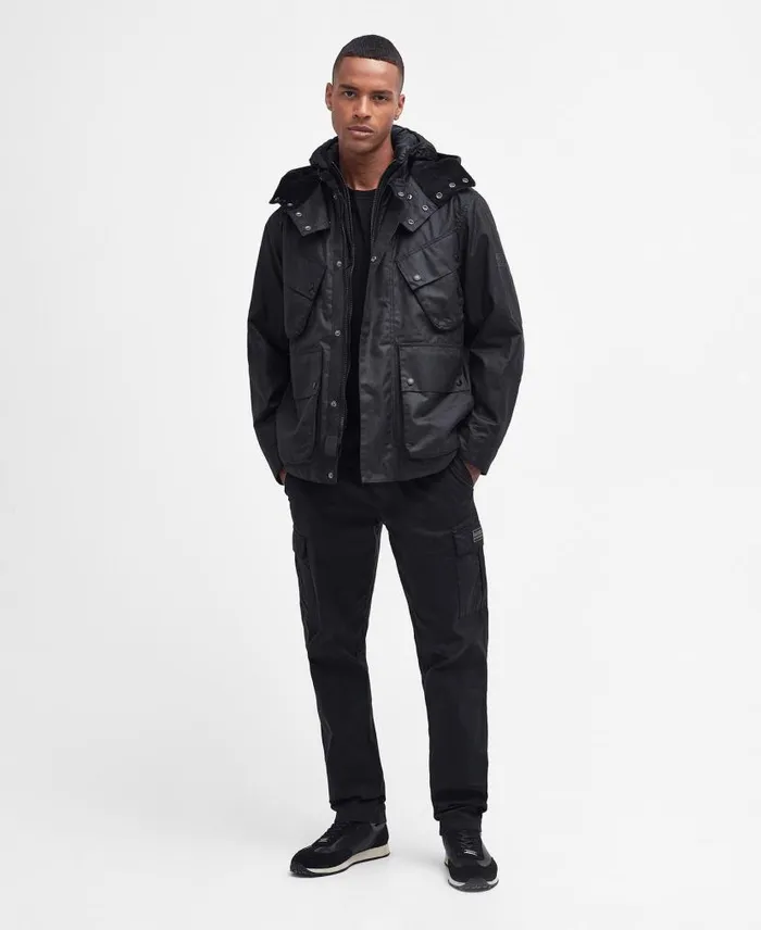 Element Waxed Jacket Classic Black Men Barbour Waxed Jackets