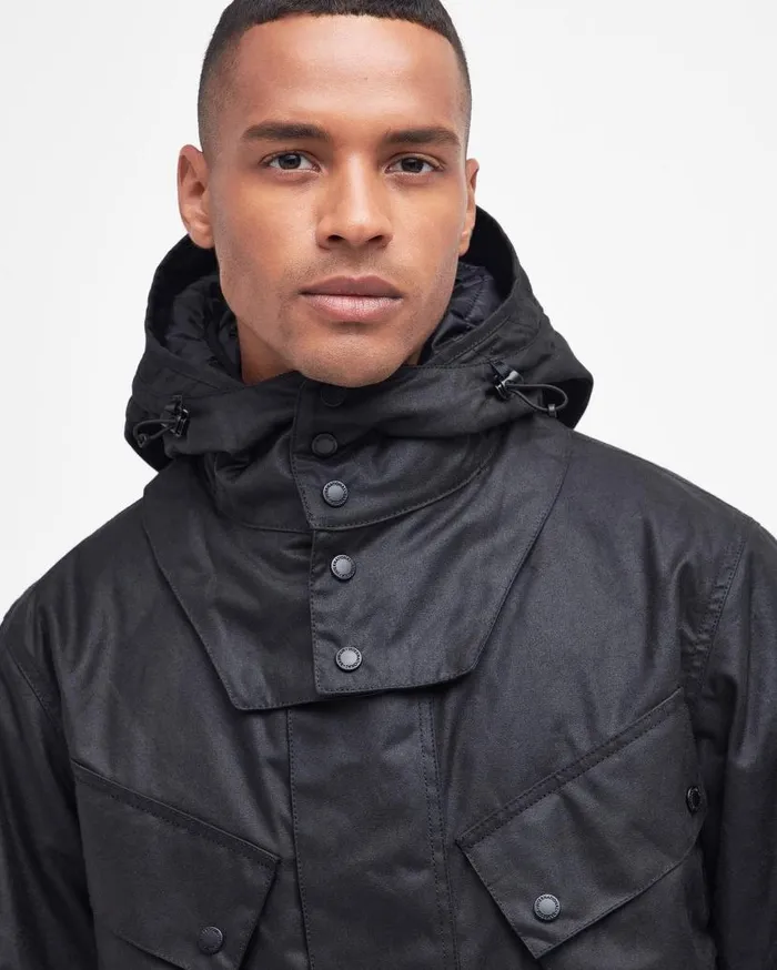 Element Waxed Jacket Classic Black Men Barbour Waxed Jackets