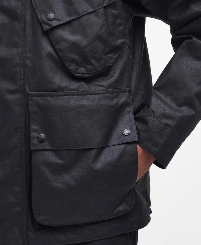 Element Waxed Jacket Classic Black Men Barbour Waxed Jackets