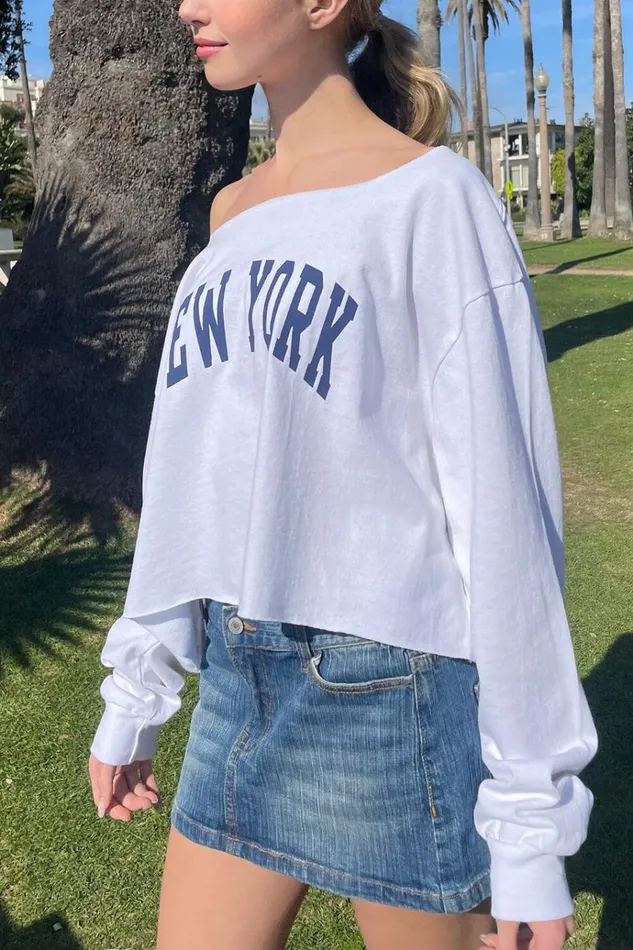 Ellie New York Top Natural White Women Brandy Melville Tops