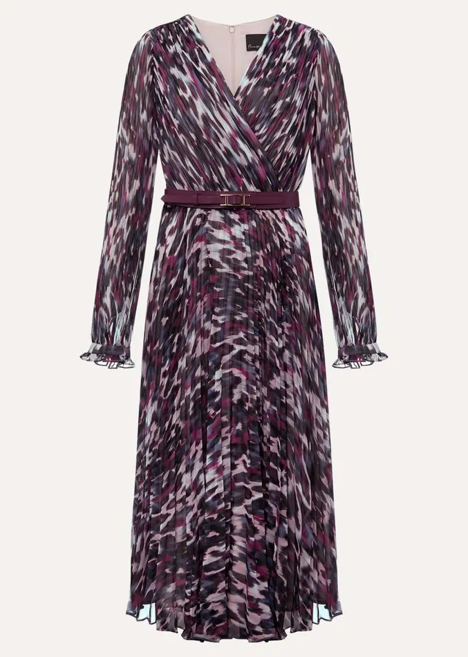 Eloise Animal Pleated Dress Multicoloured Women Phase Eight Dresses