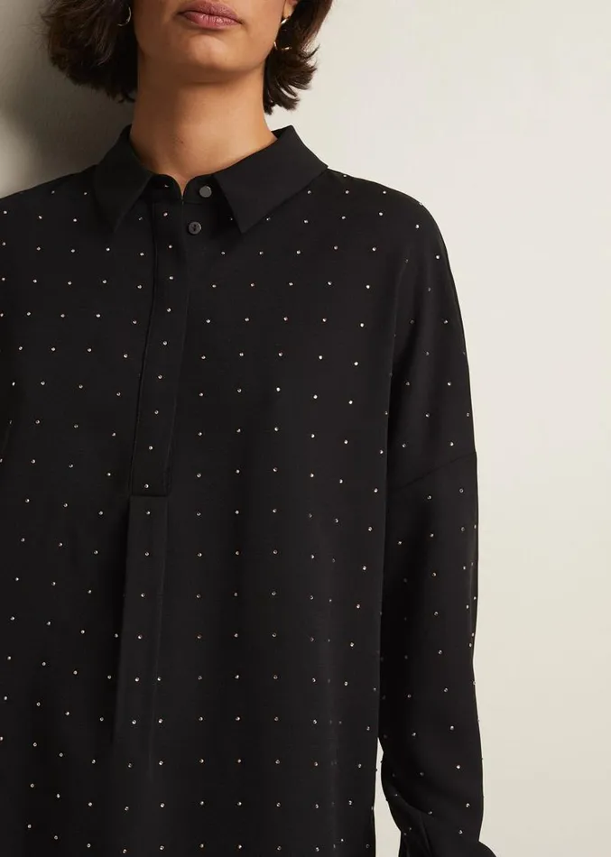 Elowen Embellished Longline Shirt Black Women Phase Eight Shirts and Blouses Elowen Embellished Longline Shirt Black Women Phase Eight Shirts and Blouses