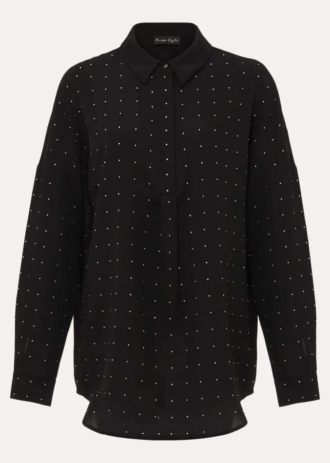 Elowen Embellished Longline Shirt Black Women Phase Eight Shirts and Blouses Elowen Embellished Longline Shirt Black Women Phase Eight Shirts and Blouses