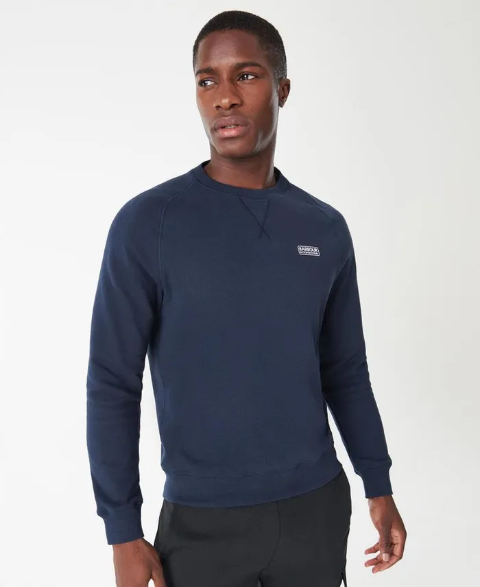 Essential Crew Sweat Anthracite Marl Men Barbour Hoodies and Sweatshirts