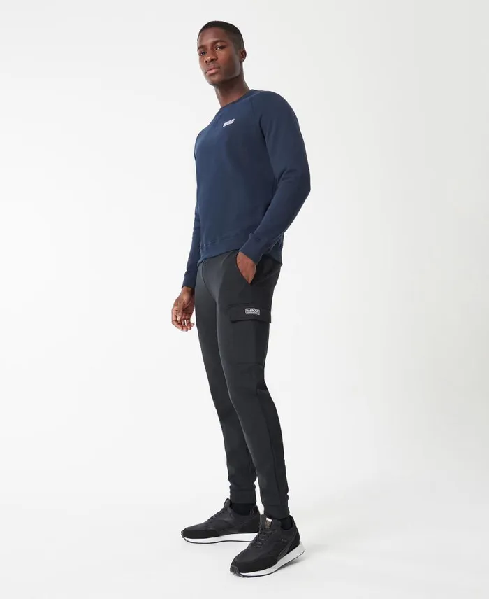 Essential Crew Sweat Anthracite Marl Men Barbour Hoodies and Sweatshirts