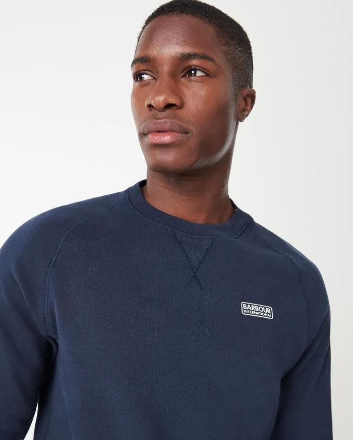 Essential Crew Sweat Anthracite Marl Men Barbour Hoodies and Sweatshirts