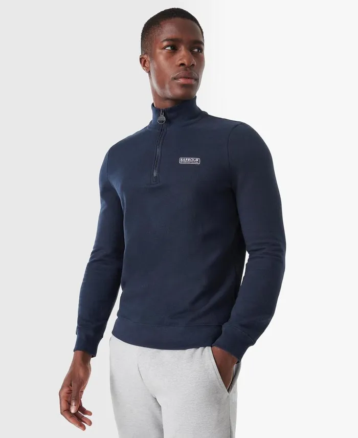 Essential HalfZip Sweatshirt Black Men Barbour Hoodies and Sweatshirts