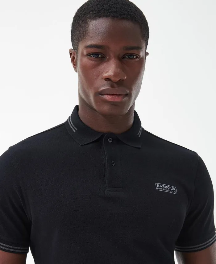 Essential Tipped Polo Iron Ore Men Barbour Polo Shirts