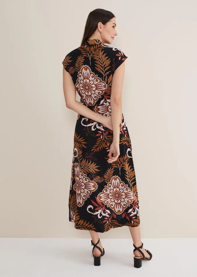 Estelle Paisley Tie Waist Dress Blackmulti Women Phase Eight Dresses