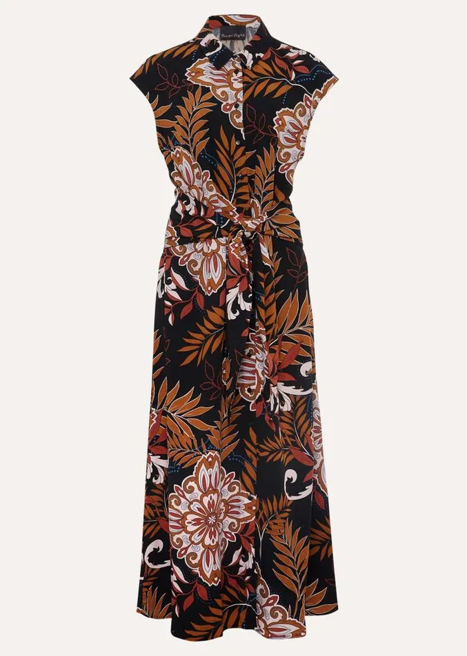 Estelle Paisley Tie Waist Dress Blackmulti Women Phase Eight Dresses