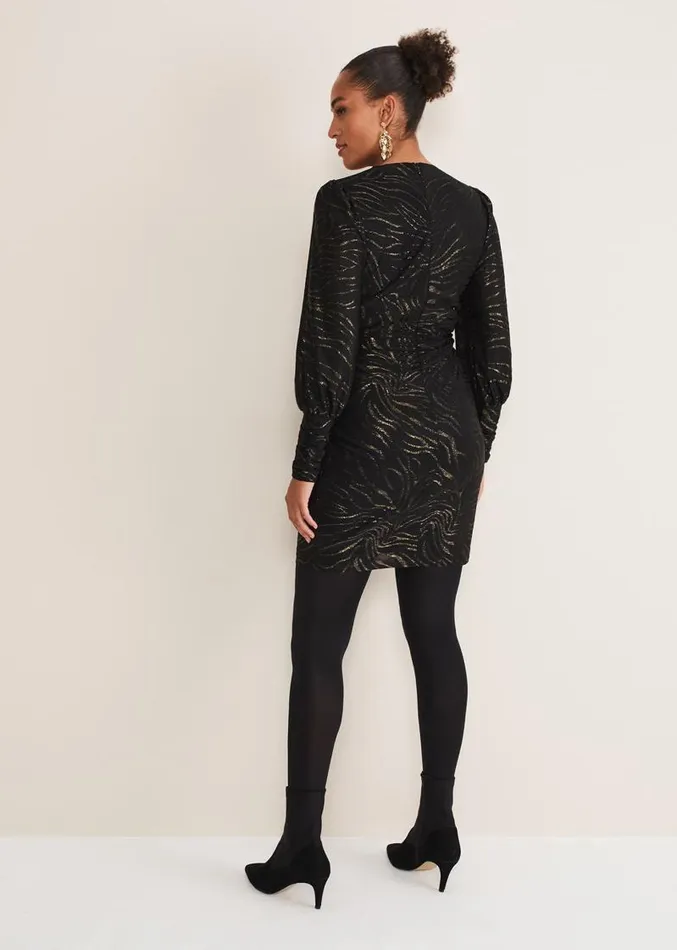 Eve Shimmer Jersey Dress Blackgold Women Phase Eight Dresses