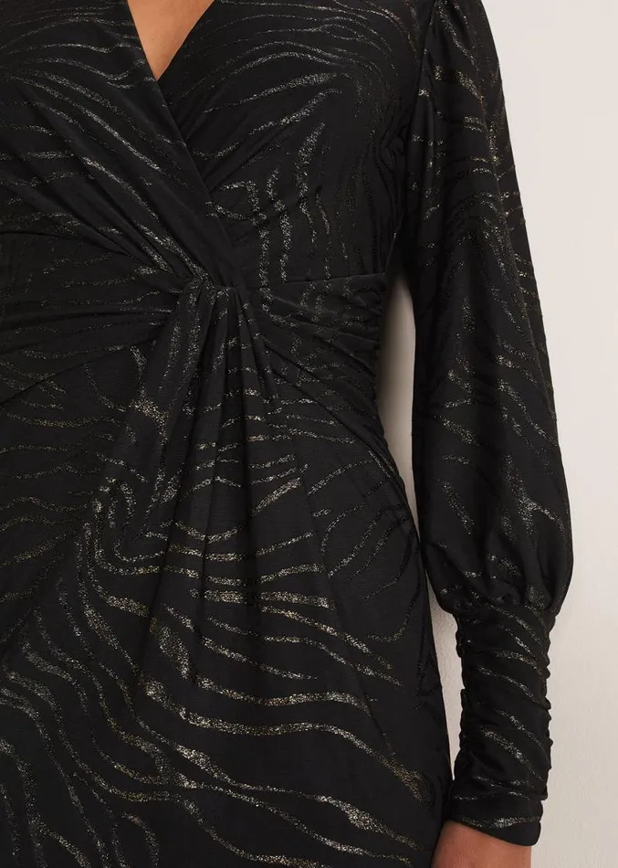Eve Shimmer Jersey Dress Blackgold Women Phase Eight Dresses
