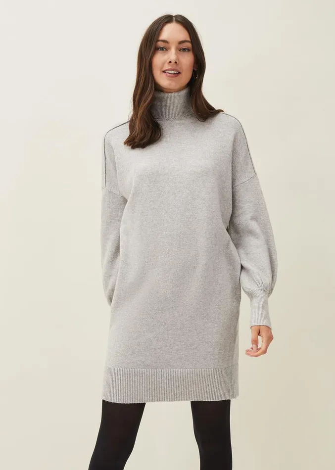 Eveleen Knit Dress Pale Grey Women Phase Eight Knitwear