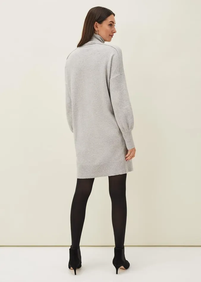 Eveleen Knit Dress Pale Grey Women Phase Eight Knitwear