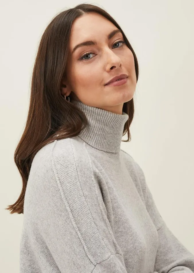 Eveleen Knit Dress Pale Grey Women Phase Eight Knitwear