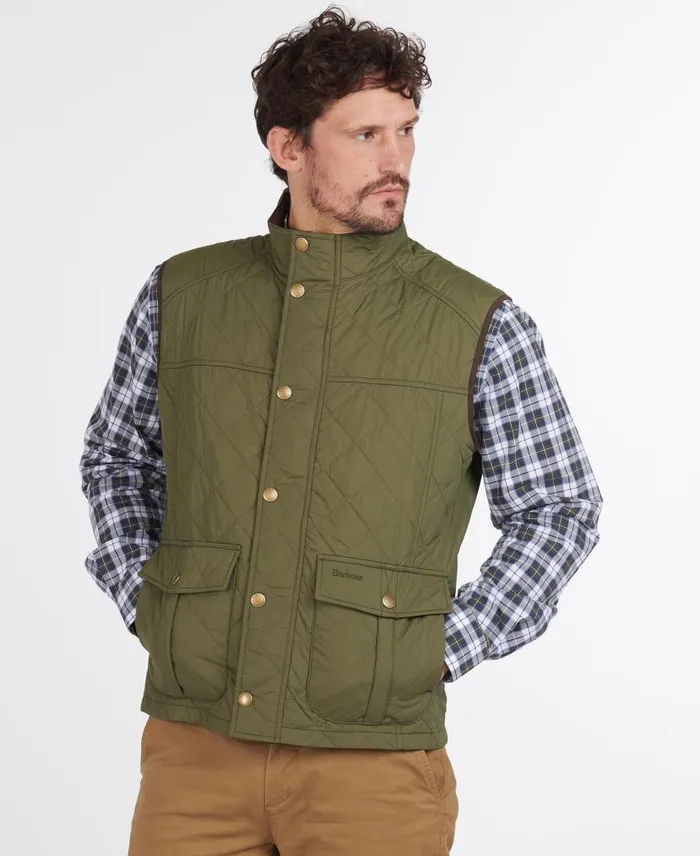 Explorer Gilet Mid Olive Men Barbour Gilets and Liners