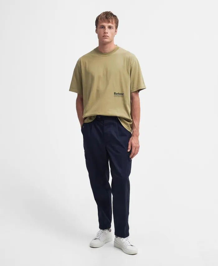 Faulkner Tapered Cargo Trousers Classic Navy Men Barbour Trousers and Shorts