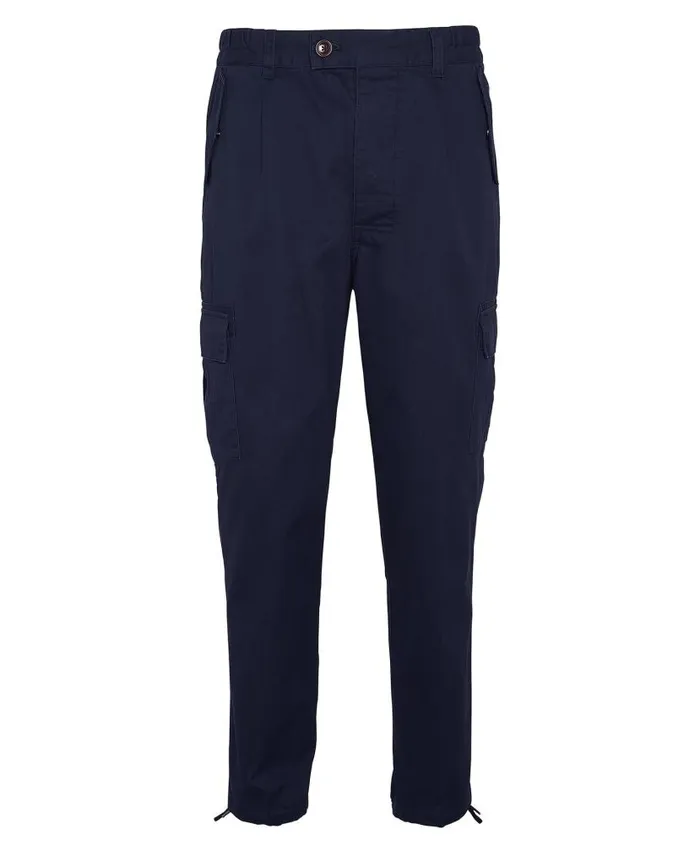Faulkner Tapered Cargo Trousers Classic Navy Men Barbour Trousers and Shorts