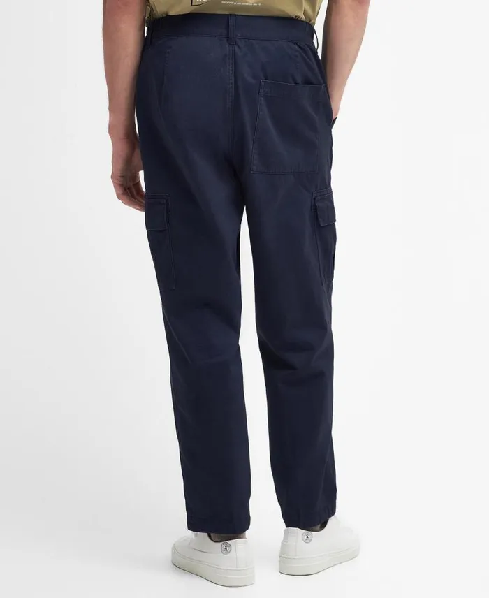 Faulkner Tapered Cargo Trousers Classic Navy Men Barbour Trousers and Shorts