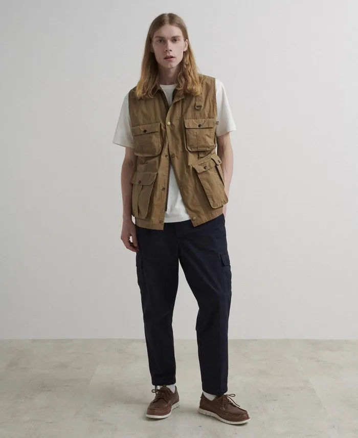Faulkner Tapered Cargo Trousers Classic Navy Men Barbour Trousers and Shorts