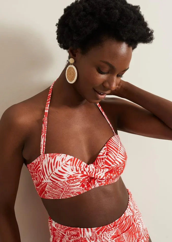 Fern Bikini Top Redwhite Women Phase Eight Swimwear