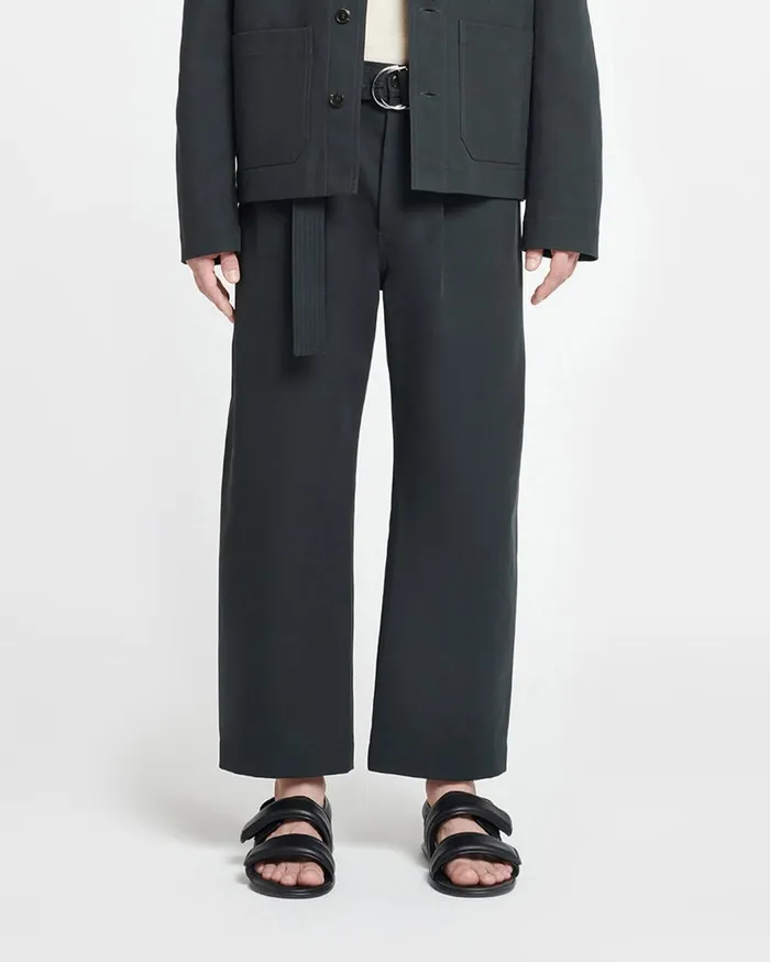 Ferre Belted Structured Twill Pants Anthracite Men Nanushka Pants