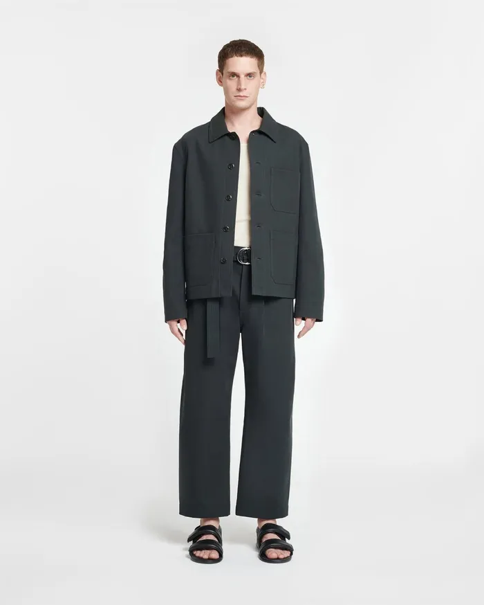 Ferre Belted Structured Twill Pants Anthracite Men Nanushka Pants