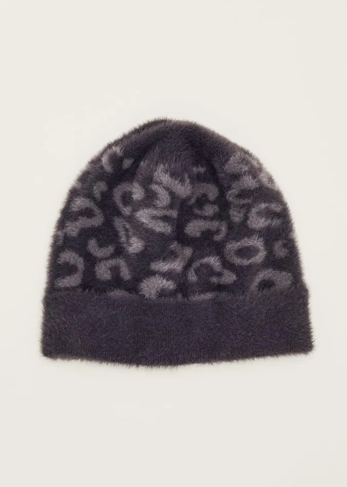 Fiona Leopard Fluffy Hat Charcoal Women Phase Eight Fascinators and Hats