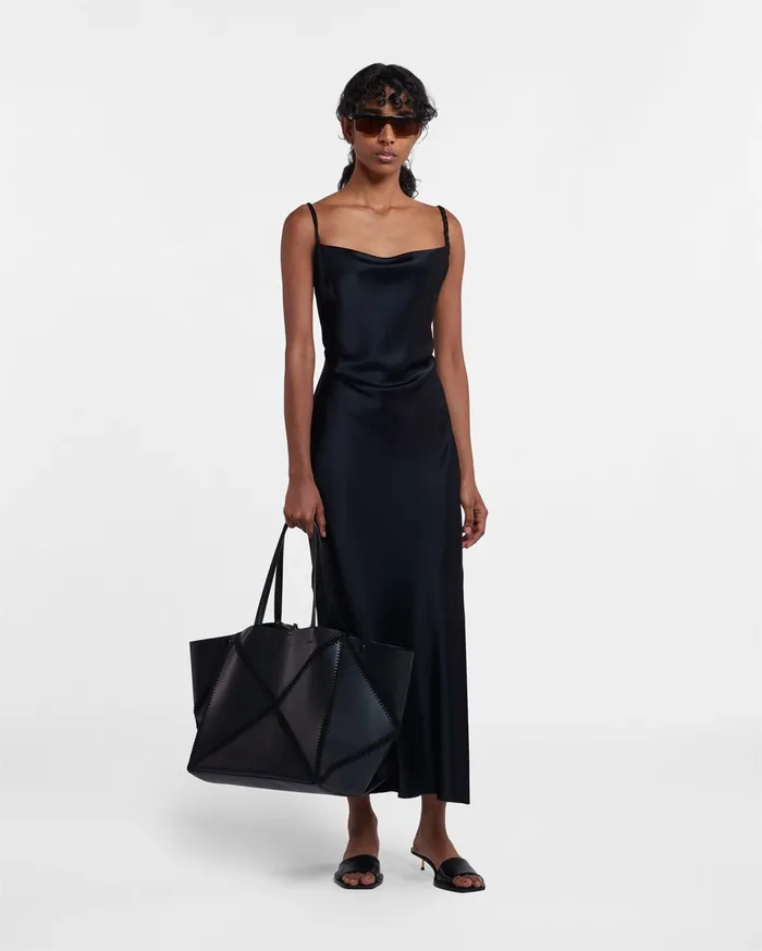 Fiore SlipSatin Dress Black Women Nanushka Dresses