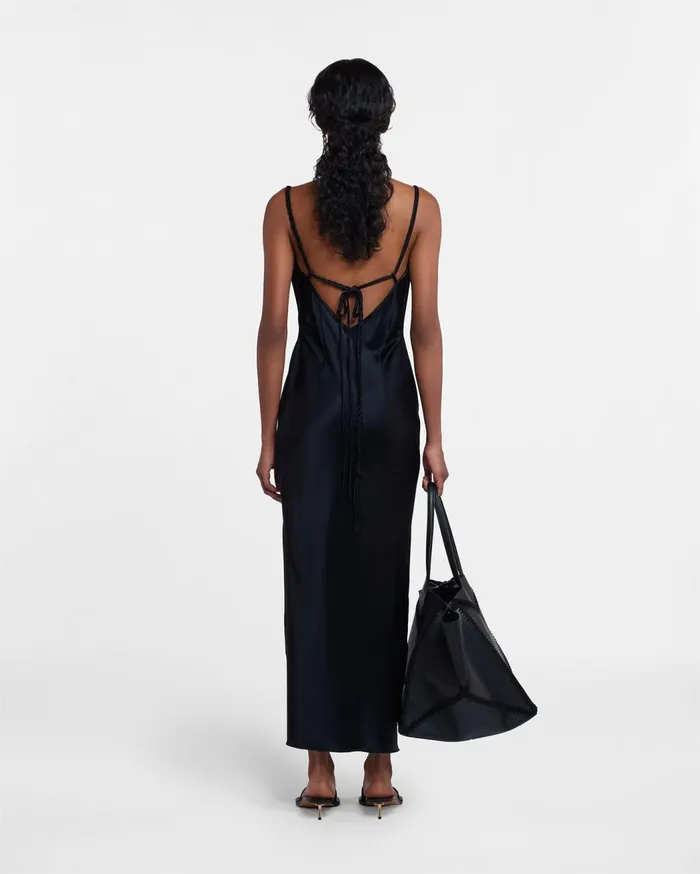 Fiore SlipSatin Dress Black Women Nanushka Dresses